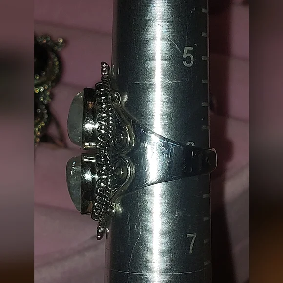 Double Moonstone Vintage Style Ring Size 6 - Picture 7 of 7